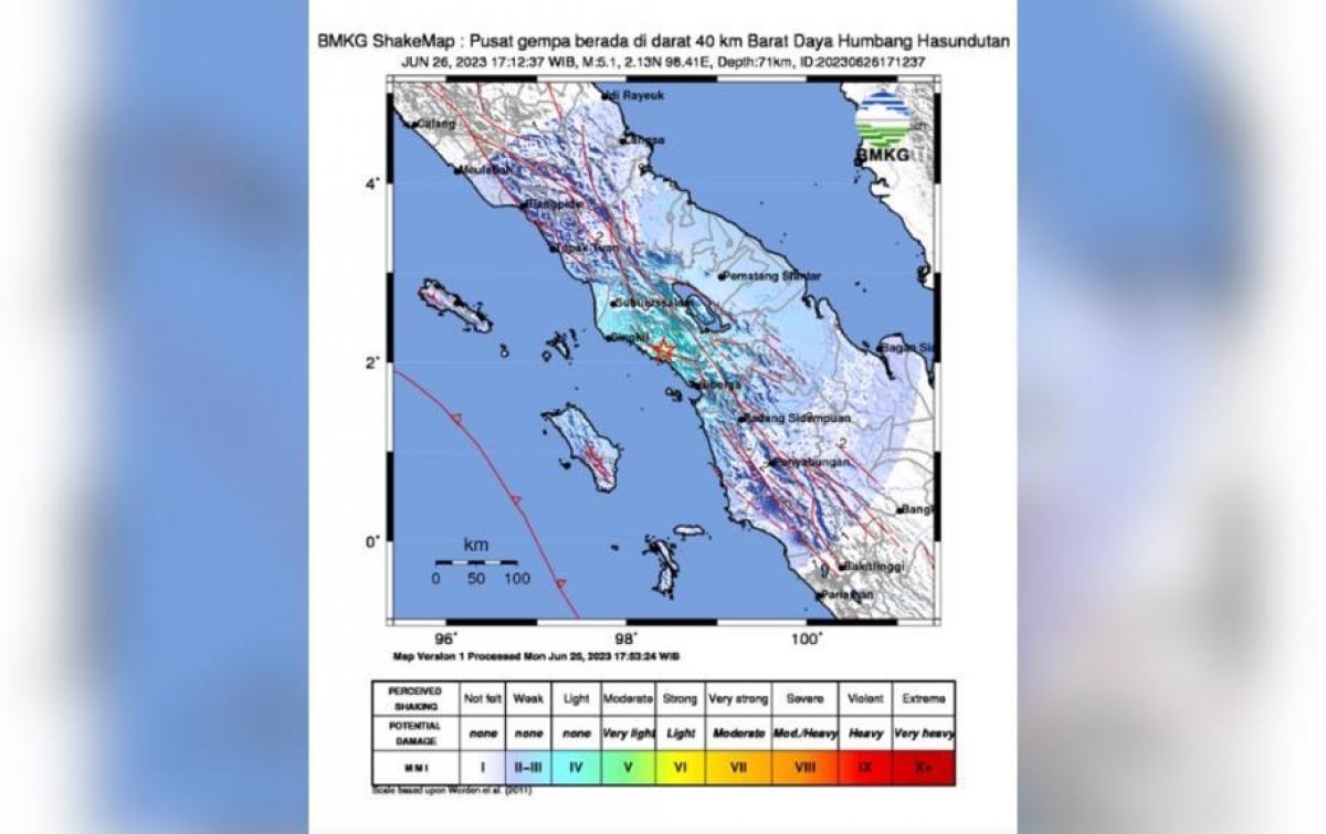 Gempa M5,1 Getarkan Humbang Hasundutan, BMKG: Tak Berpotensi Tsunami