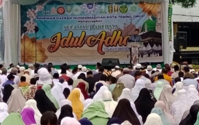 Warga Muhammadiyah Kota Tebingtinggi Salat Idul Adha 1444 Hijriah Hari Ini