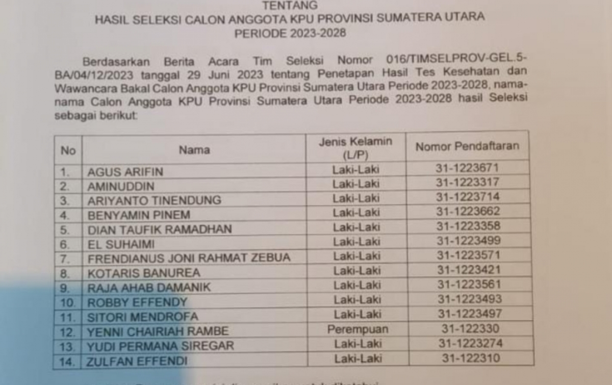 Seleksi KPU Sumut, Edwin Nasution: Semua Sudah Sesuai Prosedur