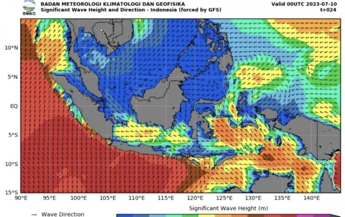 Waspada Gelombang Tinggi Hingga 6 Meter Di Beberapa Perairan Nasional