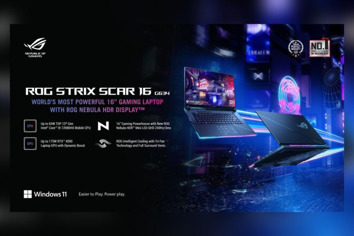 ROG Strix SCAR 16 (G634), Laptop Gaming 16-inci Paling Powerful