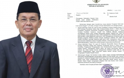 Kemendagri Tunjuk Sekda Banda Aceh Jadi Plh Wali Kota