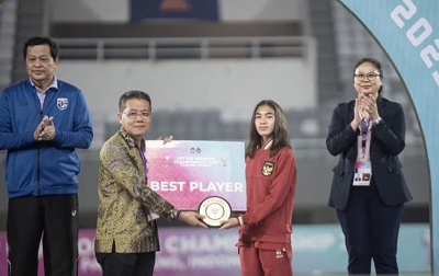 Penyerang Timnas Putri Indonesia Claudia Alexandra Jadi Pemain Terbaik AFF U-19