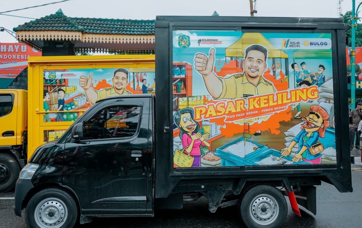 Bobby Nasution Launching Mobil Pasar Murah Keliling, Layani 21 Kecamatan Setiap Hari