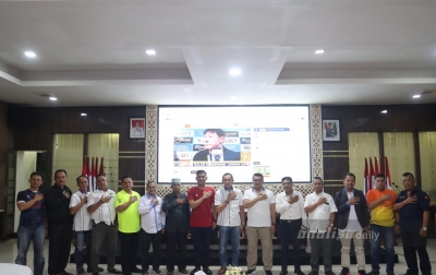 Polres Tapsel dan PWI Tabagsel Nobar Final AFF U-23