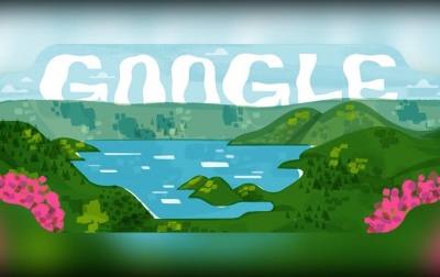 Google Doodle Hari Ini Tampilkan Danau Toba