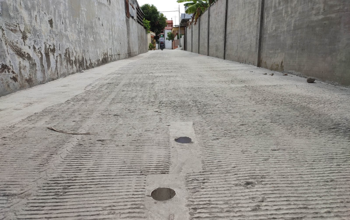 Pemko Beton Jalan di Medan Marelan