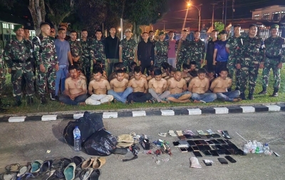 Diduga Pesta Narkoba, Puluhan Orang Diboyong ke Mako Yonif 123/RW
