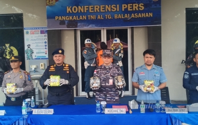 Lanal-TBA Gagalkan Penyelundupan 7 Kg Sabu dari Malaysia