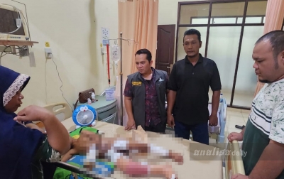 Putra Mahkota Bantu Korban Luka Bakar di RS Permata Madina