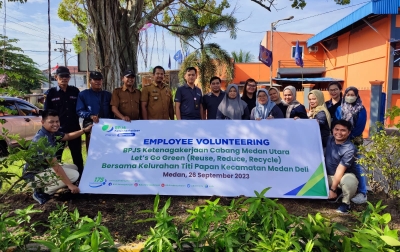 Employee Volunteering, BPJS Ketenagakerjaan Medan Utara Tanam Pohon di Waduk Kelurahan Titipapan