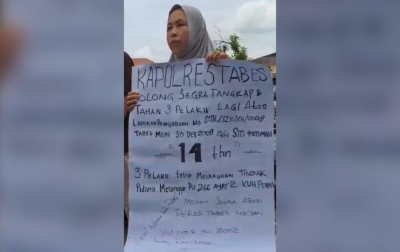 14 Tahun LP Mandek, Emak-Emak Geruduk Polrestabes Medan Minta Pelaku Ditangkap