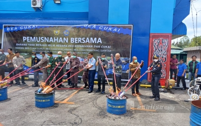 BC Sumut Musnahkan Berbagi Jenis Barang Ilegal Hasil Penindakan 2022-2023
