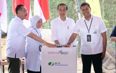 Padukan Konsep Alam, Budaya dan Manusia, Jokowi Groundbreaking Kantor BPJS Ketenagakerjaan di IKN