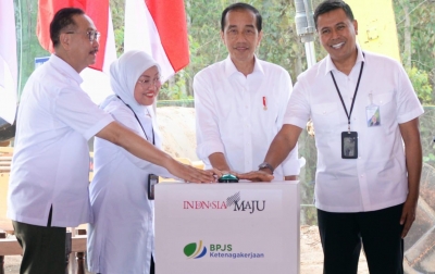 Jokowi Groundbreaking Kantor BPJS Ketenagakerjaan di Ibu Kota Negara
