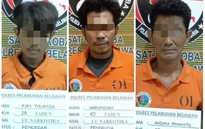 3 Pelaku Narkoba Ditangkap Polisi di Jalan Paluh Nibung