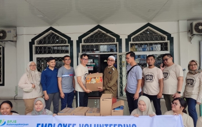 Berbahagia Sambut Ramadan BPJS Ketenagakerjaan Medan Utara Lakukan Aksi Sosial di Masjid