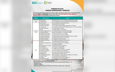 BSI Umumkan Operasional Terbatas untuk Outlet Sumut, Riau, dan Kepri