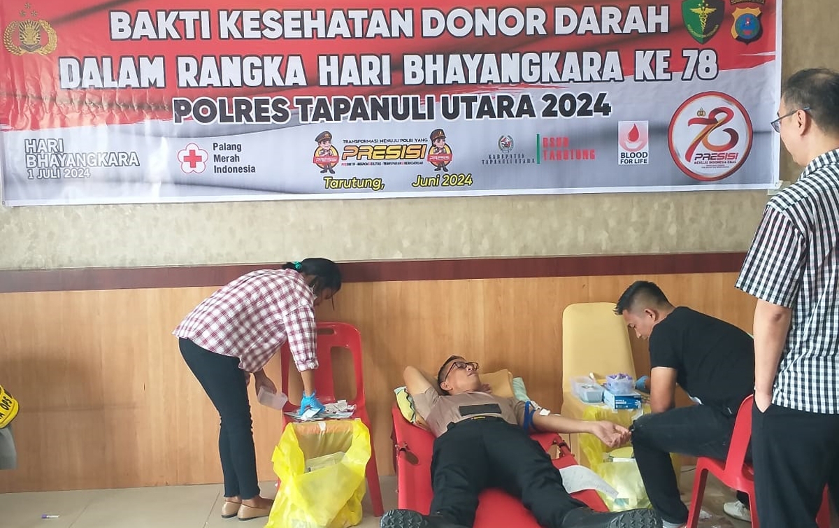 Polres Tapanuli Utara Gelar Donor Darah dan Kunjungi Panti Jompo