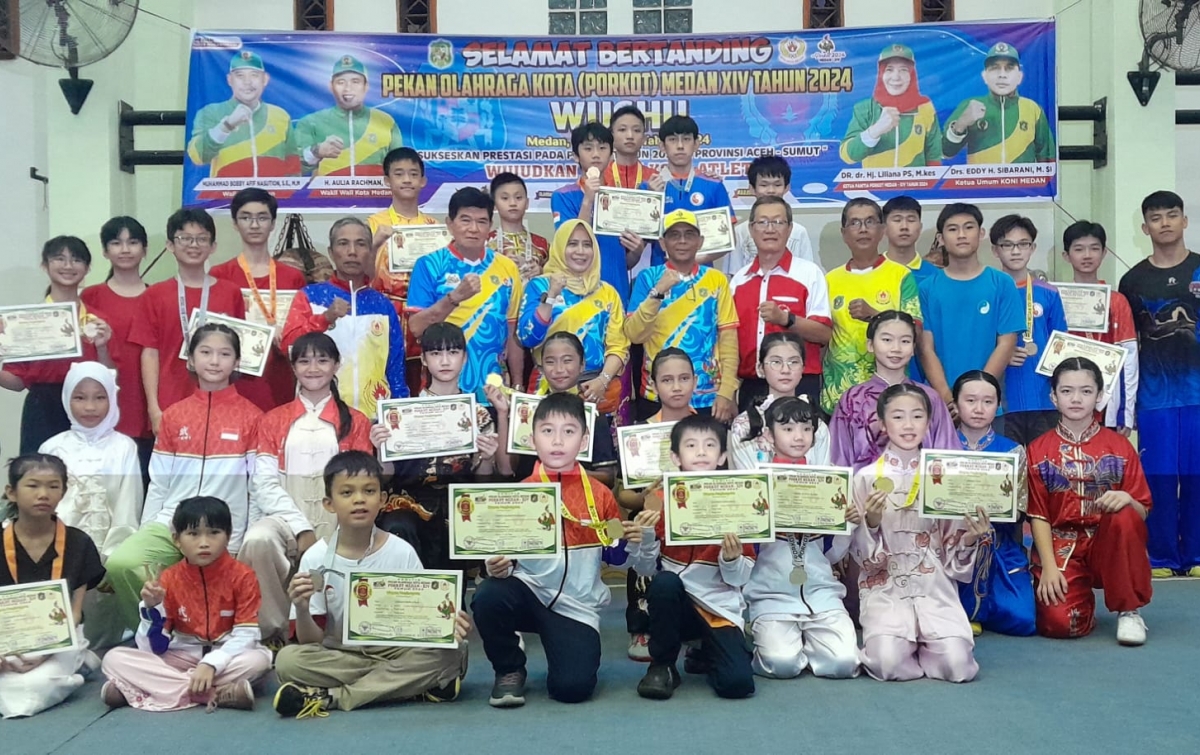 Atlet Wushu Bertalenta Bermunculan di Ajang Porkot Medan 2024