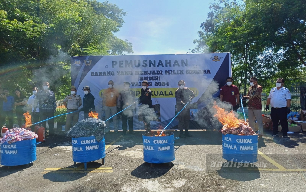 Bea Cukai Kualanamu Musnahkan Hasil Tegahan dari Luar Negeri Senilai Rp 88 Juta