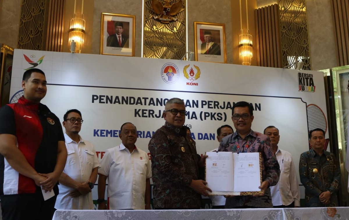 Pj Gubernur Bustami Teken PKS Penyelenggaraan PON di Kemenpora