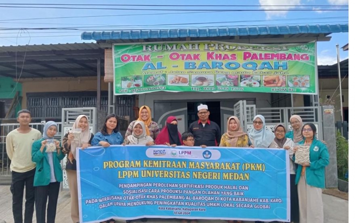 Dosen Gizi Unimed Dampingi Rumah Produksi Otak-otak Al-Baroqah Kabanjahe dalam Perolehan Sertifikasi Halal Produk dan Peningkatan Pengetahuan Pengolahan Pangan yang Baik