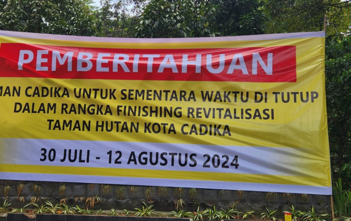 Revitalisasi Tahap Finishing, Taman Cadika Tutup Mulai 30 Juli Sampai 12 Agustus 2024