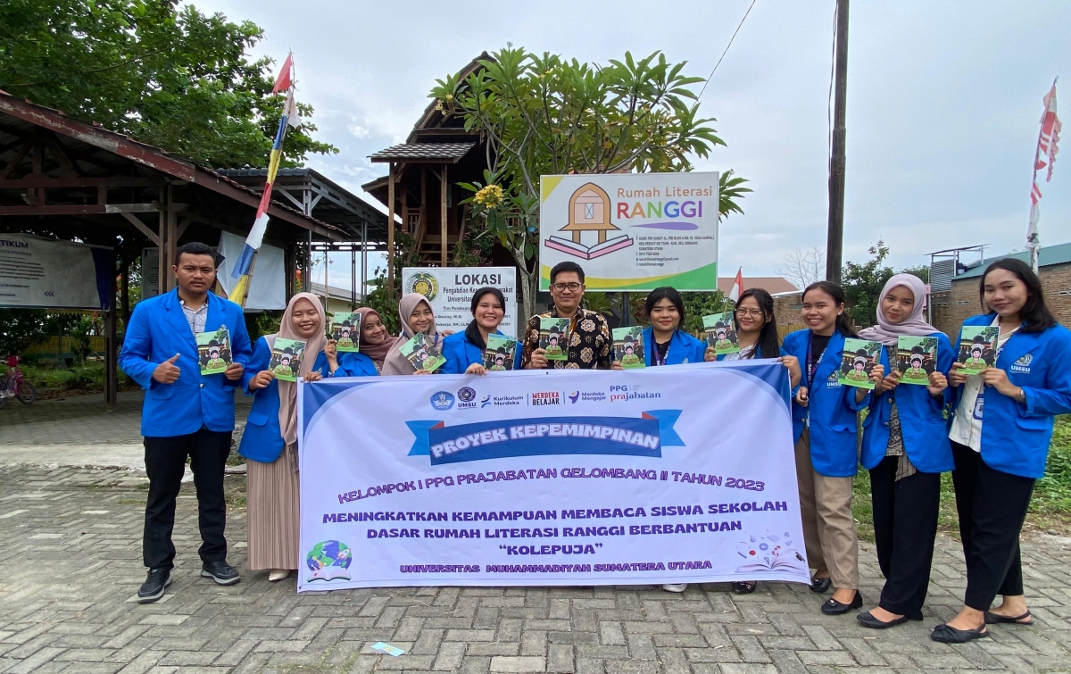 Program Literasi Inovasi Mahasiswa PPG Prajabatan UMSU Gunakan KOLEPUJA di Rumah Literasi Ranggi