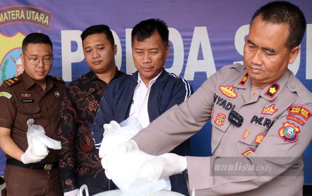 Polres Tebingtinggi Musnahkan Barang Bukti Sabu