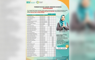 Pemberitahuan Cabang Weekend Banking BSI Rutin Bulanan pada Juli 2024