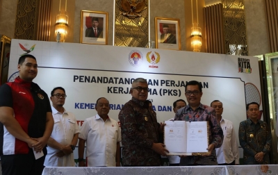 Pj Gubernur Bustami Teken PKS Penyelenggaraan PON di Kemenpora