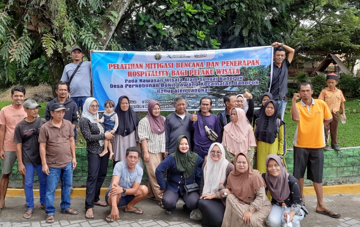 Dosen Vokasi USU Pengabdian Masyarakat di Bukit Lawang Terkait Mitigasi Bencana