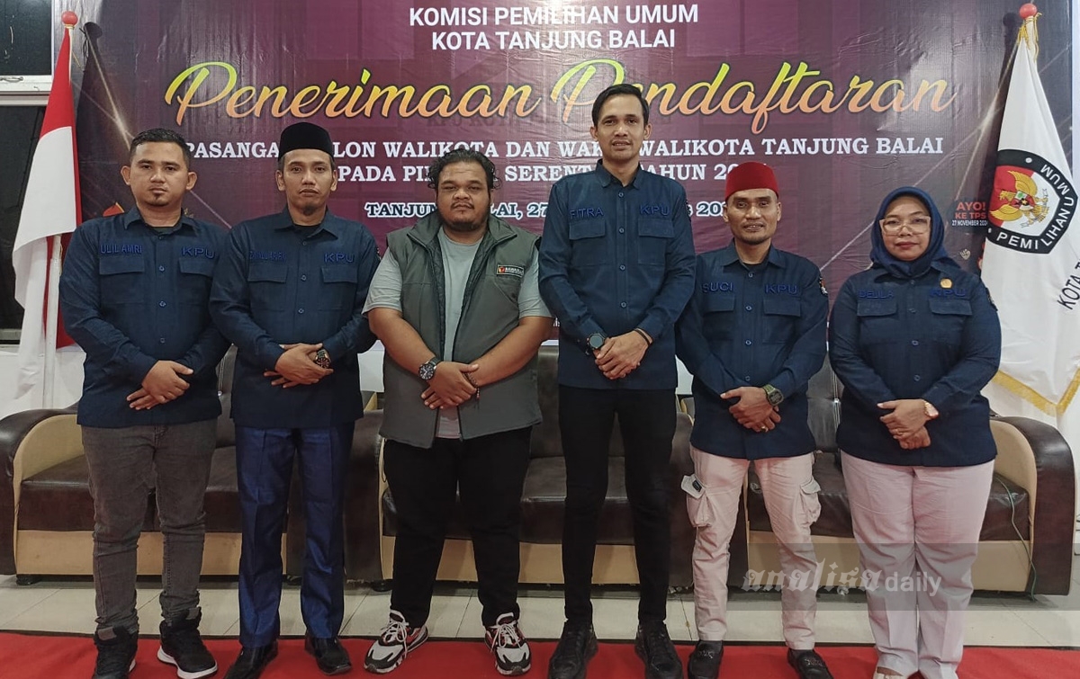 KPU Tanjungbalai Terima 3 Berkas Paslon Wali Kota dan Wakil Wali Kota