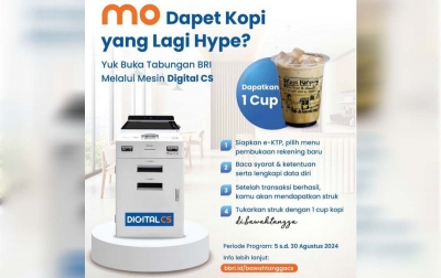 Dapatkan Kopi Kekinian Hanya dengan Buka Tabungan Lewat Digital CS BRI