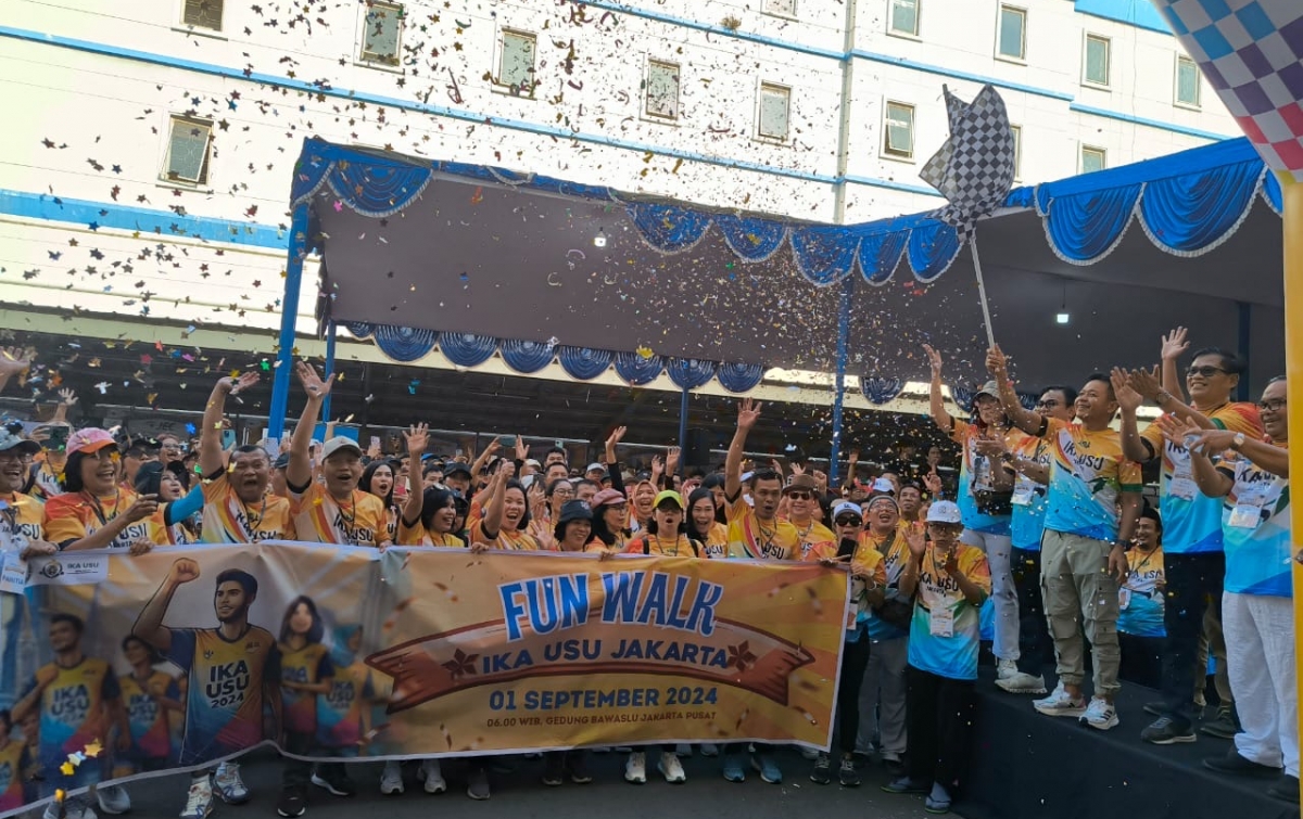 IKA USU Wilayah Jakarta Gelar Fun Walk Sosialisasikan PON XXI Aceh-Sumut 2024