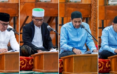 2 Pasangan Bacagub Aceh Ikut Tes Baca Alquran di Masjid Raya