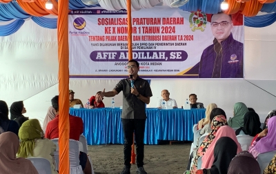 Afif Abdillah Sosialisasikan Perda Pajak Daerah dan Retribusi Daerah