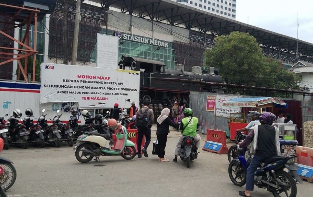 Ada Pengalihan Arus Lalu Lintas di Depan Stasiun Medan, KAI Imbau Penumpang Atur Waktu Keberangkatan