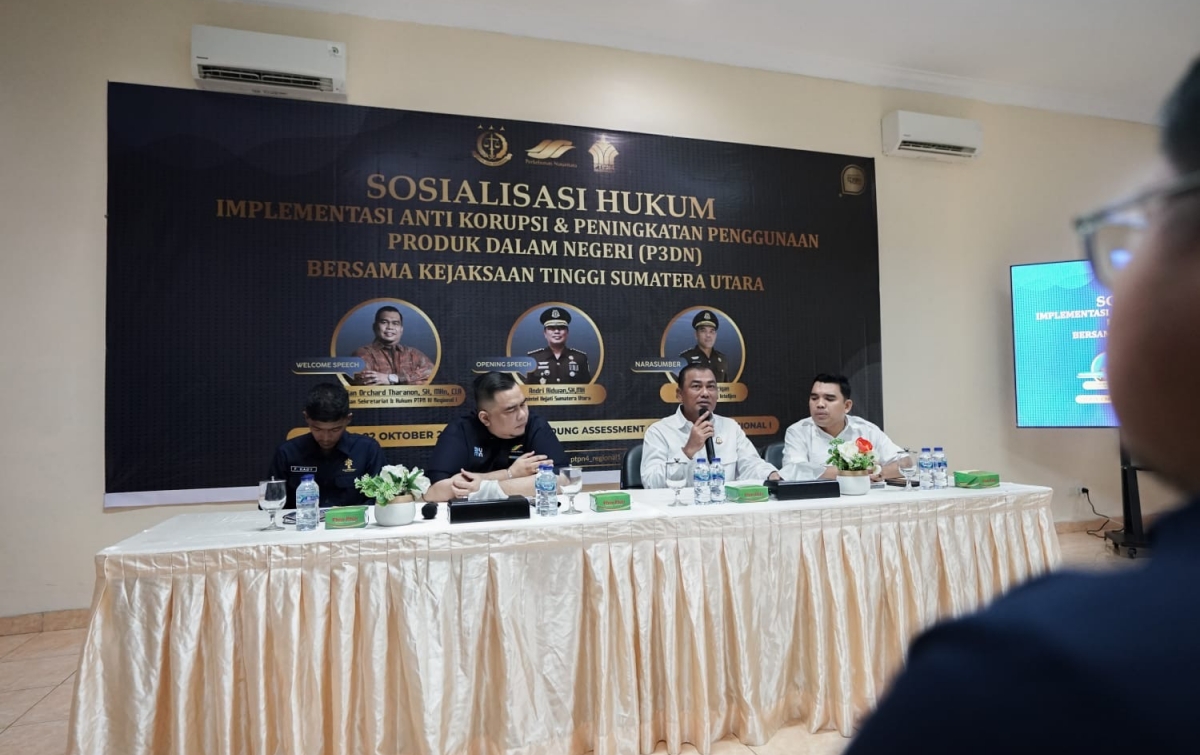 PTPN IV Regional 1 Sosialisasi Hukum  Implementasi Anti Korupsi dan P3DN dengan Kejati Sumut