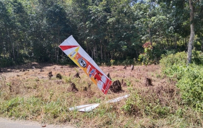 Baru Hitungan Hari,  APK KPU Palas Sudah Banyak yang Rusak