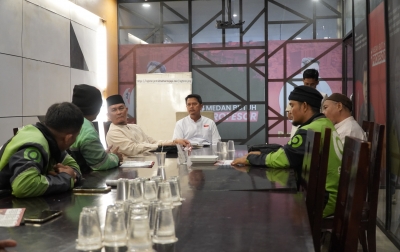 Sejumlah Abang Ojol Datangi Markas BERANI: Siap Dukung di Pilwalkot Medan