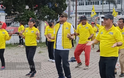 Senam Massal Golkar Bersama Paslon Bupati Karo