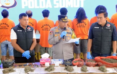 Tujuh Pengedar Ganja di Karo Ditangkap Polisi