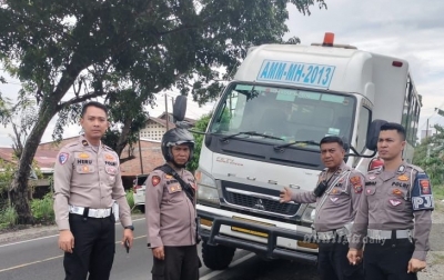 Sat Lantas Polres Tebingtinggi Amankan Bus yang Diduga Dilarikan dari Aceh