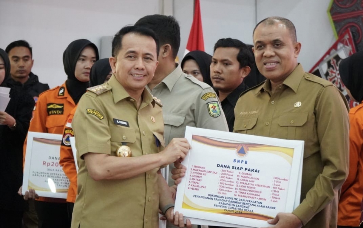 Langkat Terima Bantuan DSP Rp 200 Juta untuk Meminimalisir Dampak Bencana