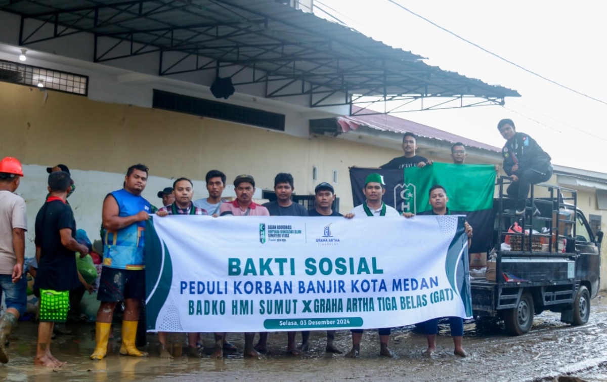 Badko HMI Sumut Kolaborasi dengan GAT Jalankan Misi Kemanusiaan, Bantu Korban Banjir