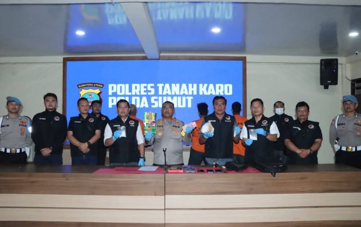 Bongkar Jaringan Narkoba, Polres Karo Sita 1,2 Kg Sabu