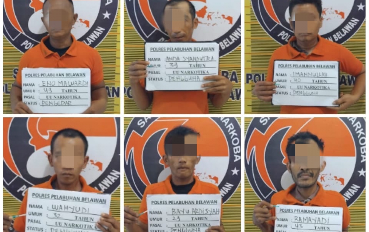 Grebek Sarang Narkoba, Polres Pelabuhan Belawan Tangkap 1 Pengedar dan 5 Pengguna