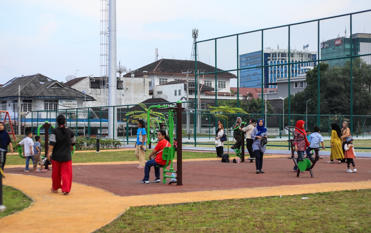 Sebagian Fasilitas Rampung, Warga Medan Mulai Beraktivitas di Kebun Bunga